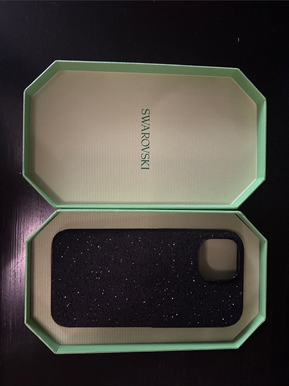 Swarovski iPhone 16   Black Glitter Phone Case